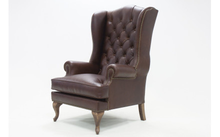 Butaca de piel Ringo Eight Clásico| Sillón orejero de cuero de alta gama