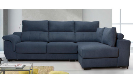 Sofá con Chaise Longue asientos deslizantes Mayte | Sofás de cuero