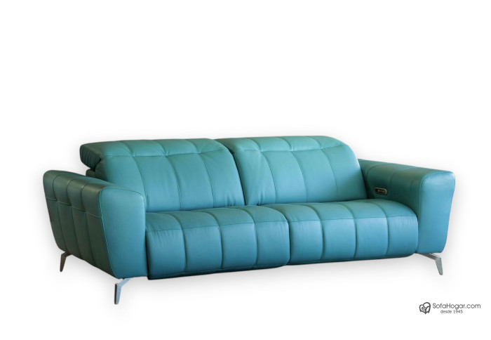 Sofá de Piel con Diseño Moderno Patas Altas con Relax Eléctrico Motor