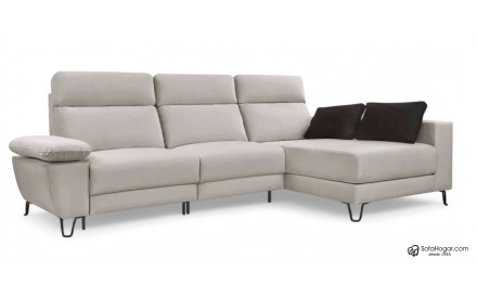 Sofá Chaise Longue Moderno – Piel Blanca y Diseño de Lujo