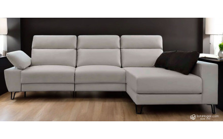 Sofá Chaise Longue Moderno – Piel Blanca y Diseño de Lujo