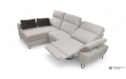 Sofá Chaise Longue Moderno – Piel Blanca y Diseño de Lujo