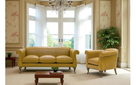 Sofá y sillón Valladolid en piel natural | Sofá y sillón de cuero
