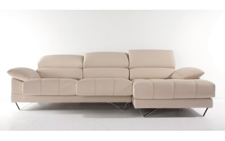 Chaise Longue Piel Blanca MADRID | Chaiselongue de cuero